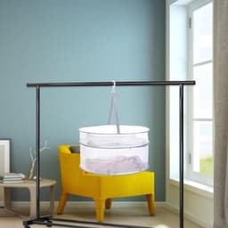 Droogmand Dubbele Laag - Opvouwbare mand - Kleding Drogen - 360 Graden Draaibaar - 60 x 40 cm - Grijs — thumbnail 4
