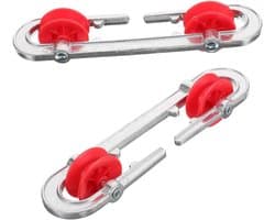 Kledinglijn Separator - Waslijn Verdeler - Ruimte Besparen - Verstelbaar Pulley Systeem - 2 Stuks - Rood