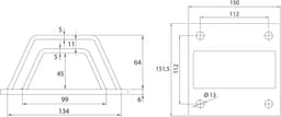Grondanker - Ketting anker - Motorbeveiliging - Dubbele stalen beugel - 5 mm dikte - Zwart — thumbnail 4