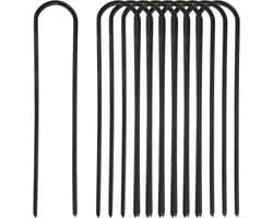 Pack van 10 Grondankers - 30 cm Grondpalen - U-Type Grondanker - Trampoline Tentpennen - Metaal Grondpennen - Tuinpennen met Houtsnijdtip voor het Beveiligen van Hekken - Tenten - Zonnezeilen