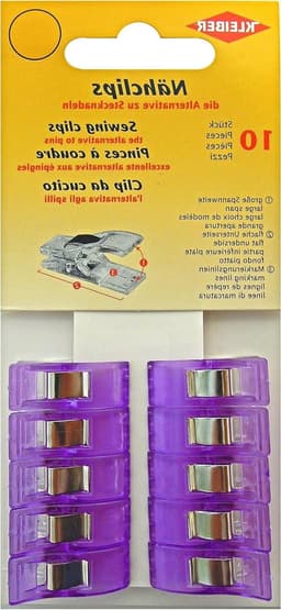 Naaiclips Set - Stof Clips - Stoffen Vasthouden - Stevige Grip - 10 Stuks - Paars — thumbnail 1