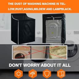 Wasmachine Beschermhoes - 210d Oxford Stoffen - Wasmachine Hoes - Wasmachine Beschermer - Waterdicht, Zonwerend En Stofdicht - Wasmachine Overtrek - Stof- En Anti-Verouderingshoes - 75 X 73 X 110 Cm - Zwart — thumbnail 2