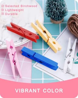 Wasknijpers - Kledingknijpers Clips - Feestdecoratie Ambachten - Sterke Grip Berkenhout - 50 stuks - Baby Roze — thumbnail 4