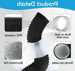 Flexibele Afvoerslang 150 mm Diameter Lengte 3 Meter voor Ventilatie en Afzuiging — thumbnail 3