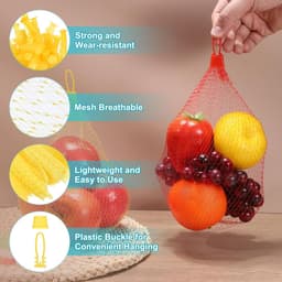 Netzakken voor Producten - Opbergzakken Mesh - Boodschappen Doen - Ademend Mesh Ontwerp - 40 cm 100 stuks - Geel — thumbnail 2