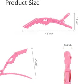 Krokodil Clips - Haar Styling Klem - Haar Verdelen - Antislip Grip - 10 Stuks - Zwart — thumbnail 5