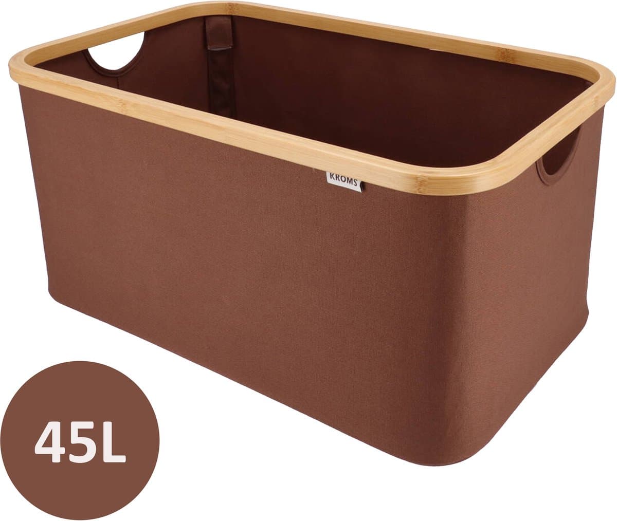 KROMS Wasmand opvouwbaar - Bruin - 45L - Laundry basket - Heupwasmand - Opvouwbare wasmand - Opbergmand — afbeelding 1