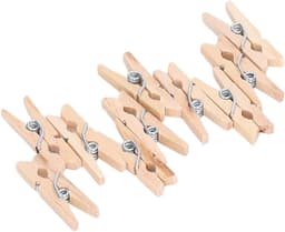 Houten Wasspelden - Mini Knijpers - Ambachten Maken - Uitstekende Afwerking - 100 Stuks - Houtkleur — thumbnail 4