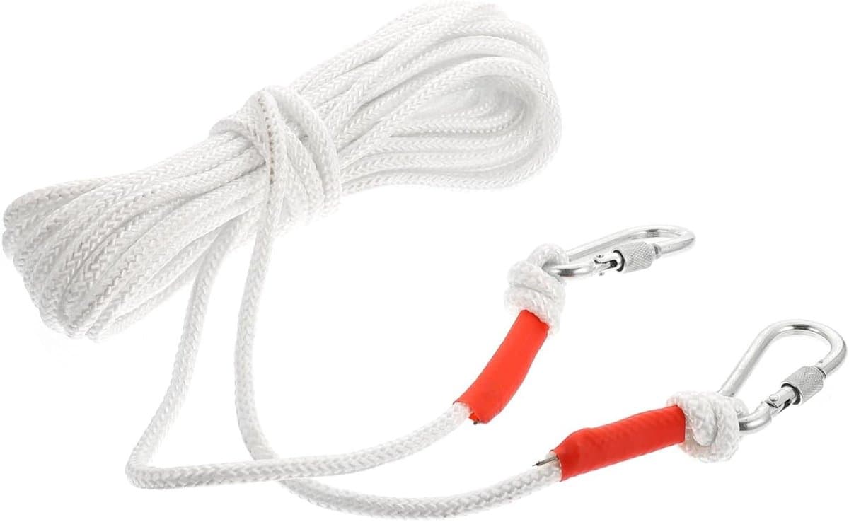 Drogend Touw - Waslijn Draad - Kleding Drogen - Met Haken - 10 Meter - Wit — afbeelding 1