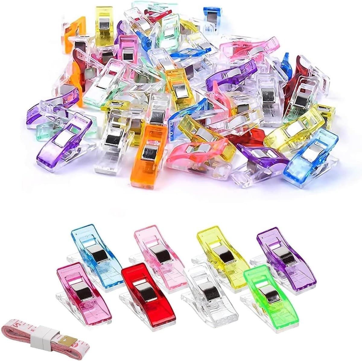 Stofklemmen - Naai clips - Naaien en knutselen - Veilig alternatief - 60 stuks - 6 kleuren — afbeelding 1