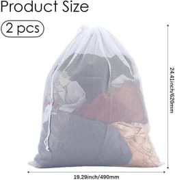 Dailygoods - 2 Stuks Mesh Wasmachine Tassen met Trekkoord voor Delicate Kleding — thumbnail 4