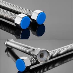 Dailygoods- Flexibele Waterleiding 80 cm - Roestvrij Stalen Gegolfde Pijp - Antitwist Slangconnector - Onbreekbare Waterpijp - Voor Keuken/Badkamer - Handig in Gebruik — thumbnail 3