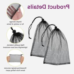 Set van 10 Nylon Mesh Waszakken 20x30cm met Trekkoord - Ideaal voor Wasmachine, Sportuitrusting en Organisatie — thumbnail 5