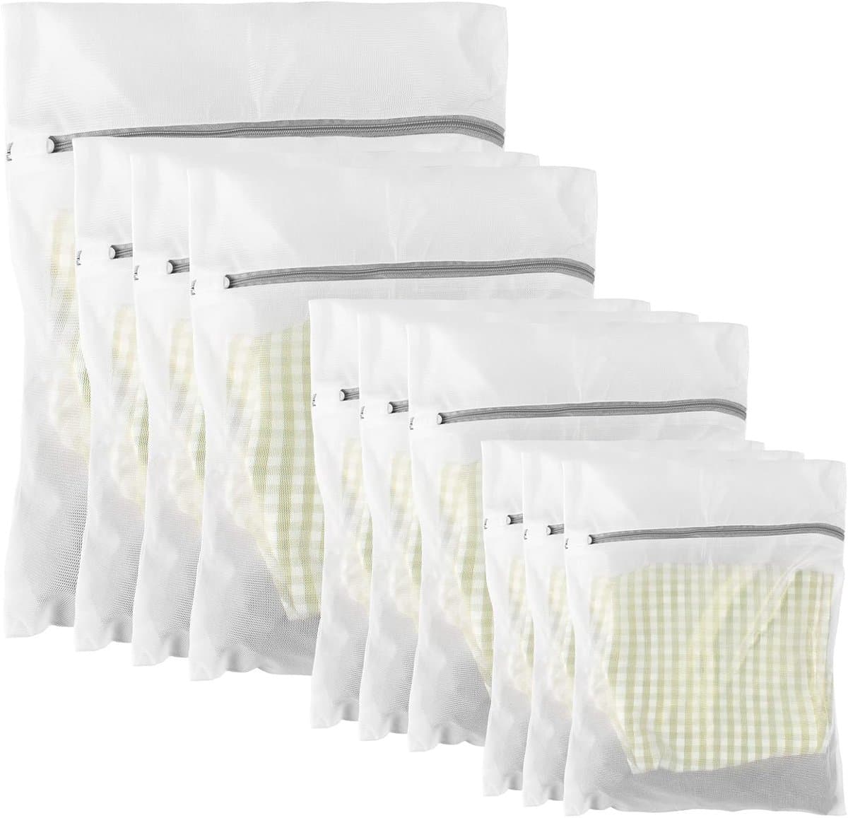 Waszak set 10 stuks Waszakjes met Rits - slijtvaste waszakken voor de wasmachine - zelfvergrendelende rits – geschikt voor ondergoed, overhemden, jassen, bh's, sokken, knuffels, enz. — afbeelding 1
