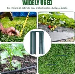 Grondankers U-vorm - Tuinharingen Set - Stabiliseren Tuin - Roestvrij Staal - 50 Stuks - Groen — thumbnail 5
