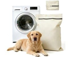 Kledingscheidingszak - Isolatiezak met ritssluiting - Voorkomt dat dierenharen de waszakken verstoppen - Waszakken voor dierendekens - Zakken voor vuile was - Herbruikbaar - 70x80 cm - Khaki