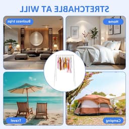 Vouwbaar Kleding Droogrek voor Thuis en Reizen - Ideaal voor Camping, Buiten en Wasgoed - 13-28 Inch Verstelbaar en Compact — thumbnail 4