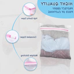 Klein Wasnet voor Wasmachine, 40 x 50 cm, Beschermende Waszak met Verborgen Rits, Voorkomt Vouwen en Deformatie van Kleding, Ideaal voor Delicate Stoffen en Ondergoed — thumbnail 4