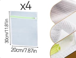 Dailygoody - Herbruikbare Wasnetten - Set van 4 - Ideaal voor Kleding - Groene Rits - Multifunctioneel - Geschikt voor Ondergoed en Babykleding — thumbnail 2