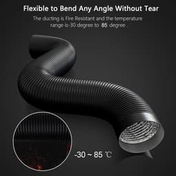 Afvoerslang Ventilatie - Flexibele Slang PVC - Lucht Afvoeren - Versterkt met Staaldraad - 150 mm x 3 m - Zwart — thumbnail 2