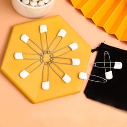 Baby Veiligheidsspelden - Doek Luiersluitingen - Knutselen en Sluiten - Met Plastic Veiligheidslock - 50 Stuks - Wit — thumbnail 3