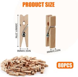 Dailygoods- Mini Wasknijpers 80 Stuks - Duurzaam Hout - Knutselwerk - Fotohouder - Decoraties - Milieuvriendelijk - Klemmen — thumbnail 3