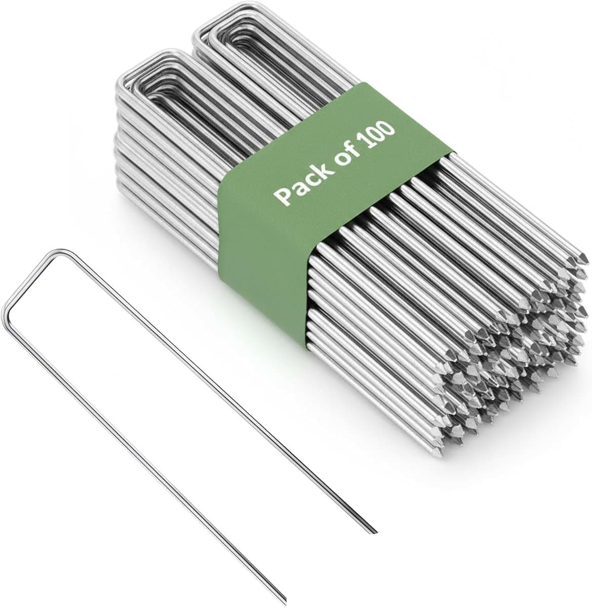 Grondankers Verzinkt Staal - U-vormige pennen - Tuin Vastzetten - Anti-roest Materiaal - 150 x 30 mm - Zilverkleurig — afbeelding 1