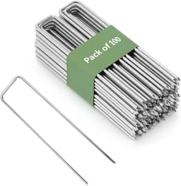 Grondankers Verzinkt Staal - U-vormige pennen - Tuin Vastzetten - Anti-roest Materiaal - 150 x 30 mm - Zilverkleurig — thumbnail 1