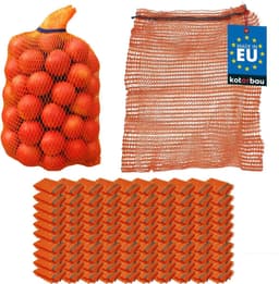 Netzakken Aardappelen - Fruit Uien Zakken - Opslag Groenten - Ademende Netstructuur - 50 x 80 cm - Oranje — thumbnail 1