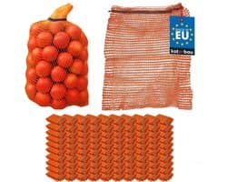Netzakken Aardappelen - Fruit Uien Zakken - Opslag Groenten - Ademende Netstructuur - 50 x 80 cm - Oranje