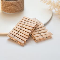 Wasknijpers Hout - Kledingknijpers - Was ophangen - Gemaakt in Duitsland - 7.2 cm - Bruin — thumbnail 2