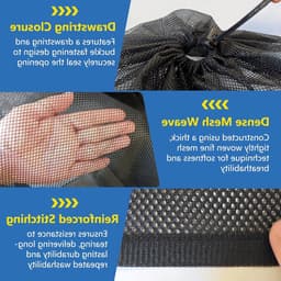 Grote wasnetten van 70 x 90 cm, waszakken met trekkoord voor wasmachine, ideaal voor kleding en beddengoed — thumbnail 4