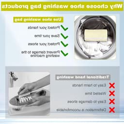 Schoenwaszak voor de wasmachine - 2 stuks, ideaal voor het veilig reinigen van schoenen, met borsteltje en waszak voor optimale bescherming — thumbnail 5
