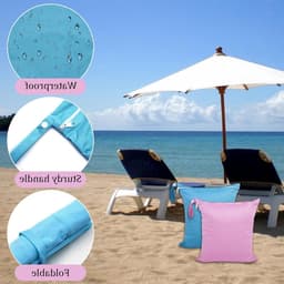Waterdichte tas voor vuile was, 28 x 30 cm, herbruikbare tas voor sport, zwemmen en vakantie, 2-pack (blauw en roze) — thumbnail 5