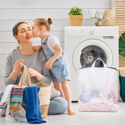Set van 4 Wasnetten voor de Wasmachine, Herbruikbare Waszakken met Handvat, Delicate Was en Hangende Was, 50 x 60 cm, Ideaal voor Kleding en Ondergoed — thumbnail 3