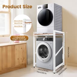 Jently wasmachine verhoger - opbergrek wasmachine - verstelbaar in hoogte - 350 kg - voor wasmachine/droger — thumbnail 3
