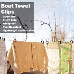PromoHome 6 stuks handdoekklemmen voor strandstoelen - roestvrij staal - windvaste strandhanddoekclips met beschermhoes - 12 cm — thumbnail 2