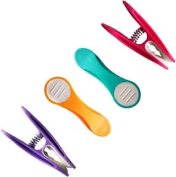 Wasknijpers met zak - Kledinghangers klemmen - Kleding drogen - Softgrip materiaal - 48 stuks - Multicolor — thumbnail 4