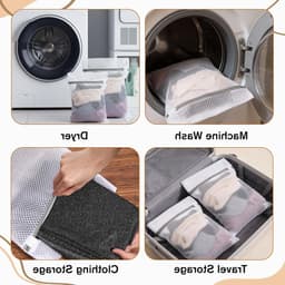 4-delige waszakken set, ademende mesh waszakken met rits voor delicate kleding, sokken en lingerie wassen — thumbnail 3