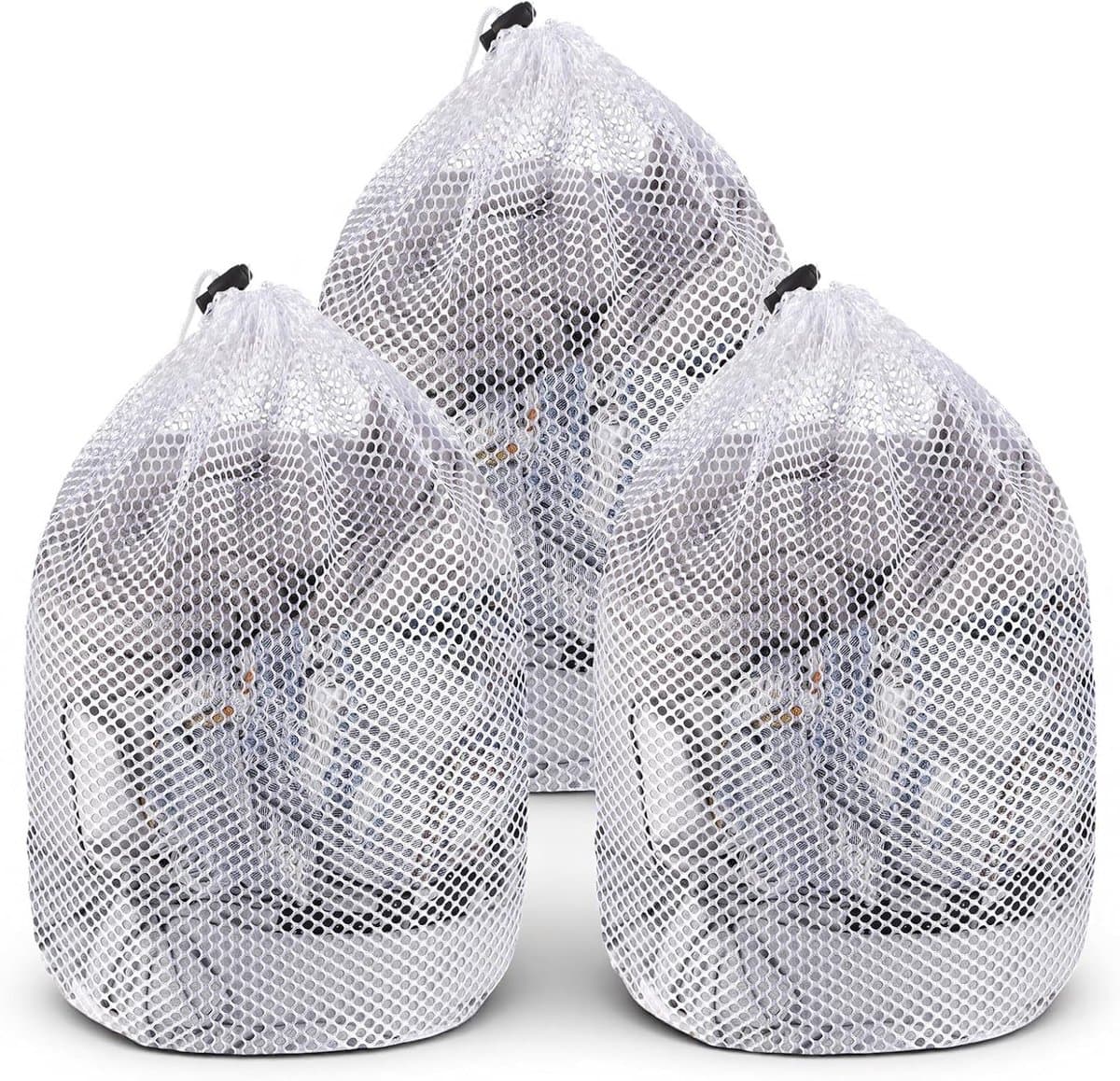 Set van 3 Kleine Wasnetjes voor Delicate Kleding met Trekkoord - Duurzame Waszakken voor Ondergoed, Sokken en Babykleding - Ideaal voor de Wasmachine en Reizen 30x40 cm — afbeelding 1