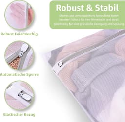 Set van 6 mesh waszakken met ritssluiting - 6 stuks (4 mannen + 2 kinderen) - geschikt voor bh's - reiskleding - schoenen - koffer en babykleding — thumbnail 5