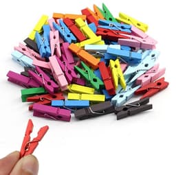 Byshayne- Wasknijpers 50 Stuks - Houten Wasknijpers - Kleine Wasknijpers - Mini Wasknijpers - Fotoclips - Jute Koord 10m - Fotoknijpers — thumbnail 2