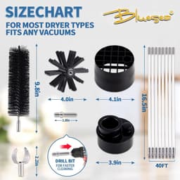 Droger ventilatie reiniger - Pluisverwijderaar - Veiligheid verbeteren - Verlengt tot 40 voet - 7 stuks kit - Upgrade — thumbnail 3