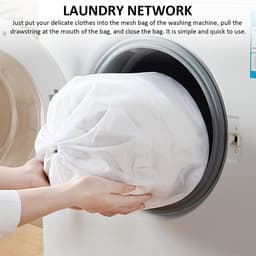 Wit netzak voor wasmachine - 2 stuks - 60 x 90 cm - duurzaam — thumbnail 3