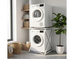 Livista Wasmachine Verhoger - Wasmachine Stapelrek - Universeel Wasmachine en Droger Verhoger - Wasmachine Ombouw - Wasmachinerek - Wasmachine Sokkel - Metaal Wit - Anti Vibratie - Robuust - Stevig - Stabiel — afbeelding 1