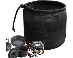Wasknijper Tas - Opberger Houder - Outdoor Organisatie - Verstelbaar Trekkoord - 14 x 16 cm - Zwart