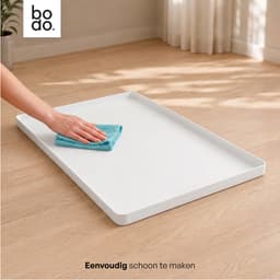 Lekbak Wasmachine - Opvangbak tegen lekkage - Siliconen - 65x60x3 cm - Wit - Bodo — thumbnail 5
