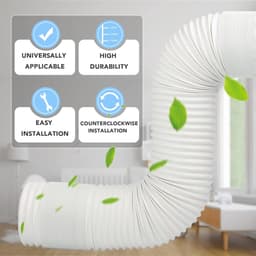 Afvoerslang Airco - Uitlaatslang Airco - Airco Ventilatie - Versterkt Polypropyleen - 150 cm x 13 cm - Wit — thumbnail 3