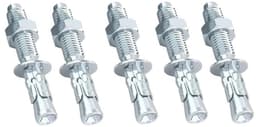 Wedge Anchors - Bevestigingselementen Beton - Zware Bevestiging - Gegalvaniseerd Carbon Staal - M10x80mm 5 Stuks - Zilverkleurig — thumbnail 1