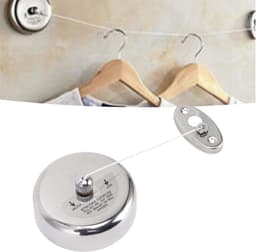 Waslijn Telescopisch - Binnenkoord Roestvrij - Kleding Drogen - Arbeidsbesparend Opbergen - 28 Meter - Zilver — thumbnail 2